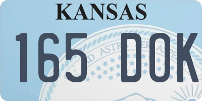 KS license plate 165DOK