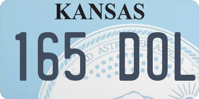 KS license plate 165DOL