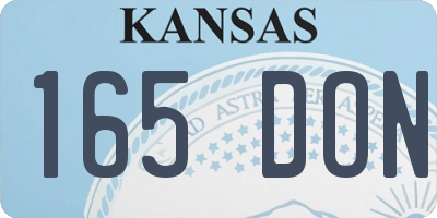KS license plate 165DON