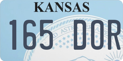 KS license plate 165DOR