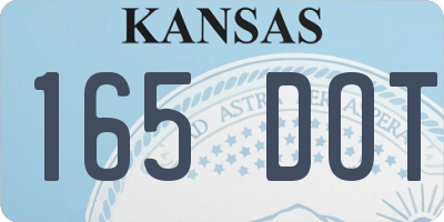 KS license plate 165DOT