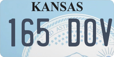 KS license plate 165DOV