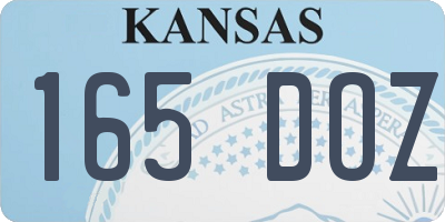 KS license plate 165DOZ