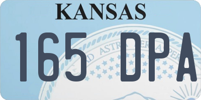 KS license plate 165DPA