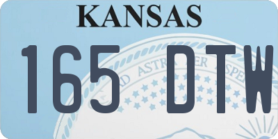 KS license plate 165DTW