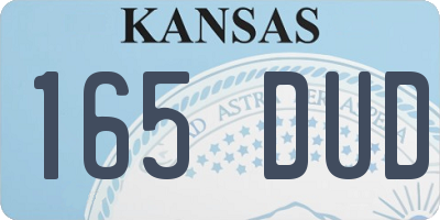 KS license plate 165DUD
