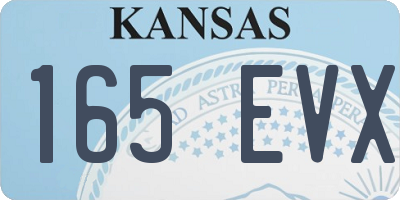 KS license plate 165EVX
