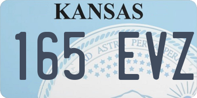 KS license plate 165EVZ