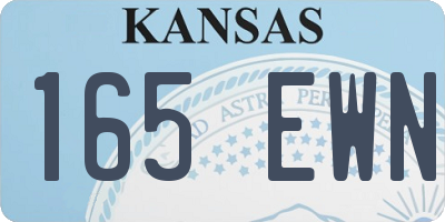 KS license plate 165EWN