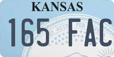 KS license plate 165FAC