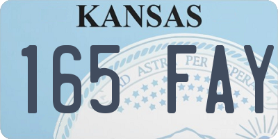KS license plate 165FAY