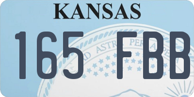 KS license plate 165FBB