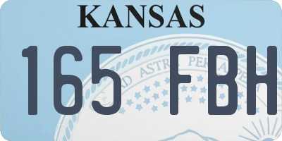 KS license plate 165FBH