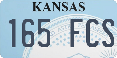 KS license plate 165FCS