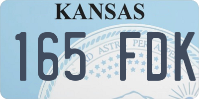 KS license plate 165FDK