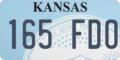 KS license plate 165FDO