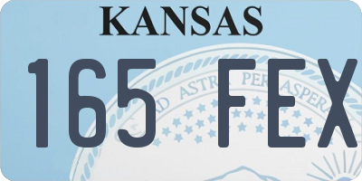 KS license plate 165FEX