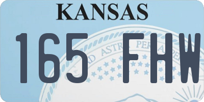 KS license plate 165FHW