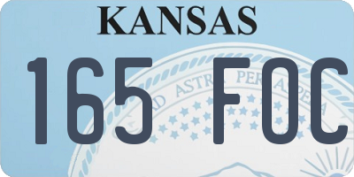 KS license plate 165FOC