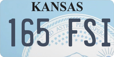 KS license plate 165FSI