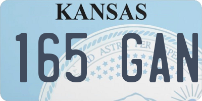 KS license plate 165GAN