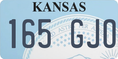 KS license plate 165GJO