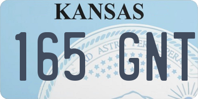 KS license plate 165GNT