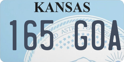 KS license plate 165GOA