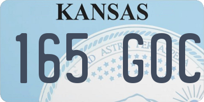 KS license plate 165GOC