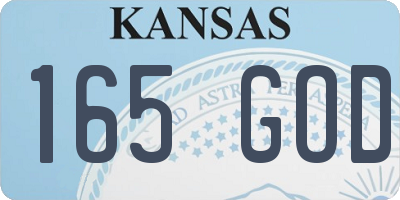 KS license plate 165GOD