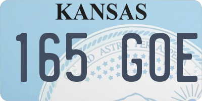 KS license plate 165GOE