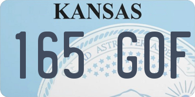 KS license plate 165GOF