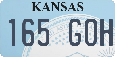 KS license plate 165GOH