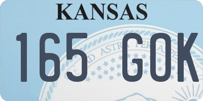 KS license plate 165GOK