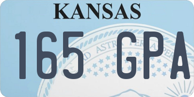 KS license plate 165GPA