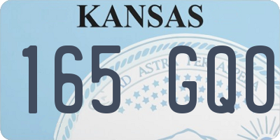 KS license plate 165GQO