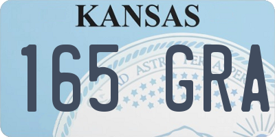 KS license plate 165GRA