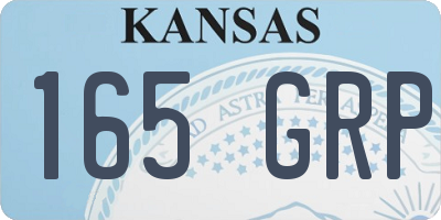 KS license plate 165GRP