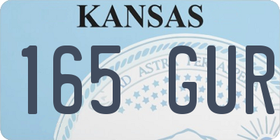 KS license plate 165GUR