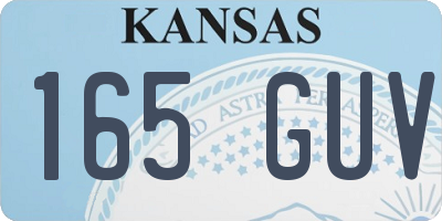 KS license plate 165GUV