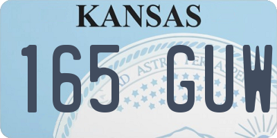 KS license plate 165GUW