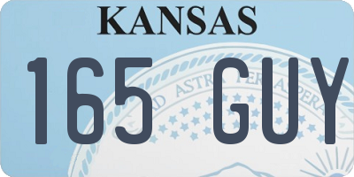 KS license plate 165GUY
