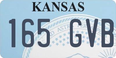 KS license plate 165GVB