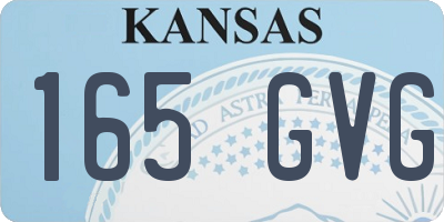 KS license plate 165GVG