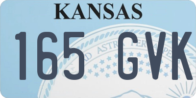 KS license plate 165GVK