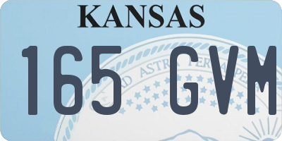 KS license plate 165GVM