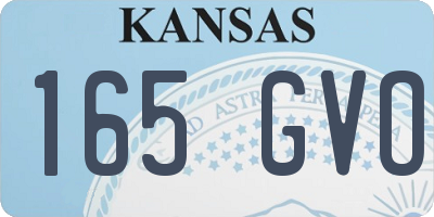 KS license plate 165GVO