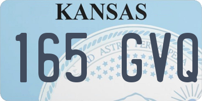 KS license plate 165GVQ