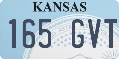 KS license plate 165GVT