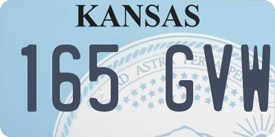 KS license plate 165GVW